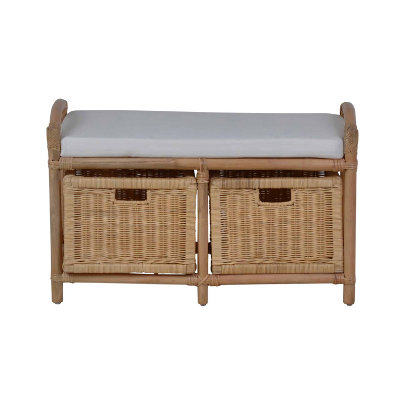 Sansibar Home Gepolsterte Sitzbank aus Rattan mit Stauraum Samuel